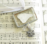 White Winter Fairy Wing Soldered Pendant Necklace