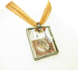 Postage Stamp Collage Necklace