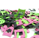 Black Pink Green Music Note Confetti