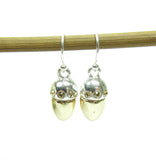 Silver and gold plated acorn earrings