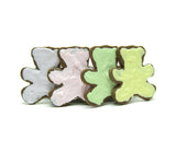 Pastel miniature polymer clay teddy bear cookies
