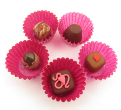 Miniature Polymer Clay Chocolates in Pink Wrappers
