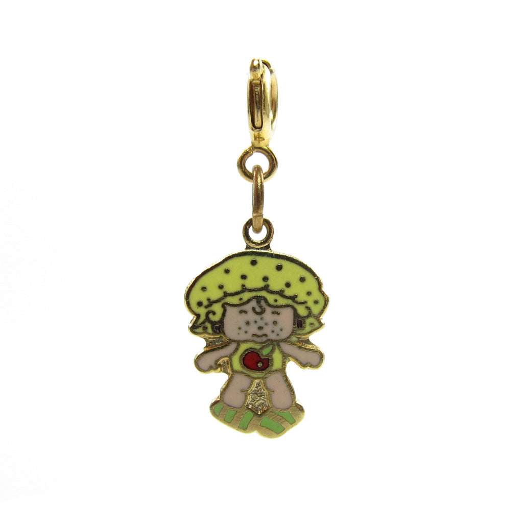 Apple Dumplin Strawberry Shortcake Gold Enamel Charm for Bracelet