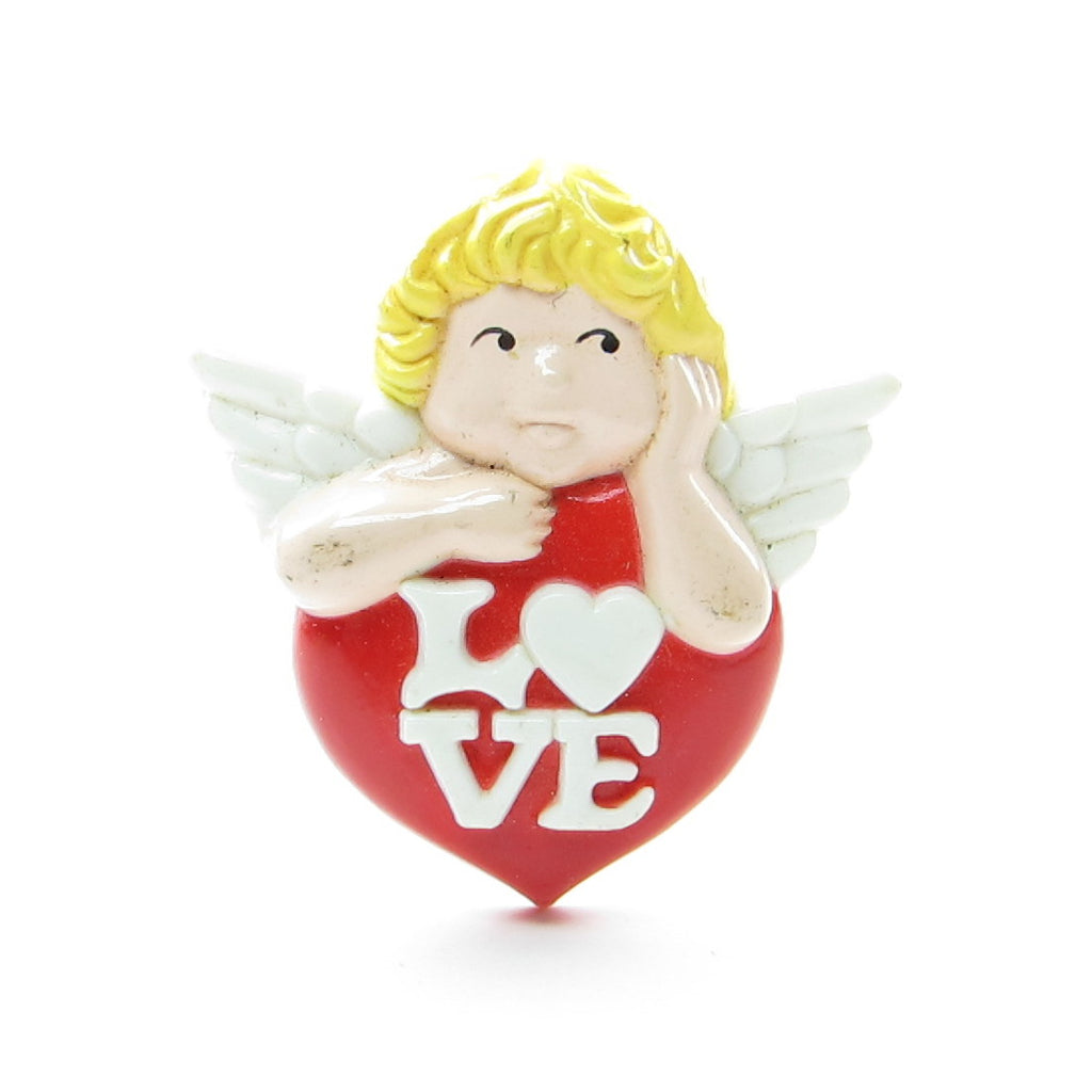 Lovable Cupid Pin Vintage Avon Valentine's Day 1983 Cherub with Heart