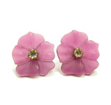 Vintage Avon frosted floral pansy flower convertible earrings