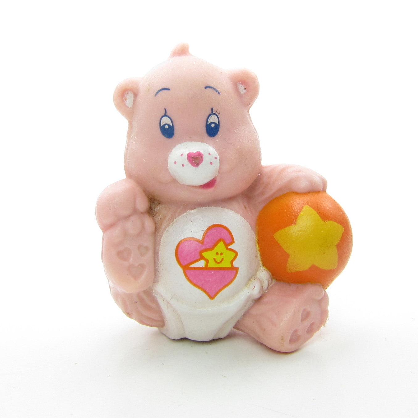 Baby Hugs Bear Playing with her ball vintage Care Bears miniature figurine