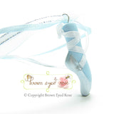 Blue Polymer Clay Pointe Shoe Ballet Necklace