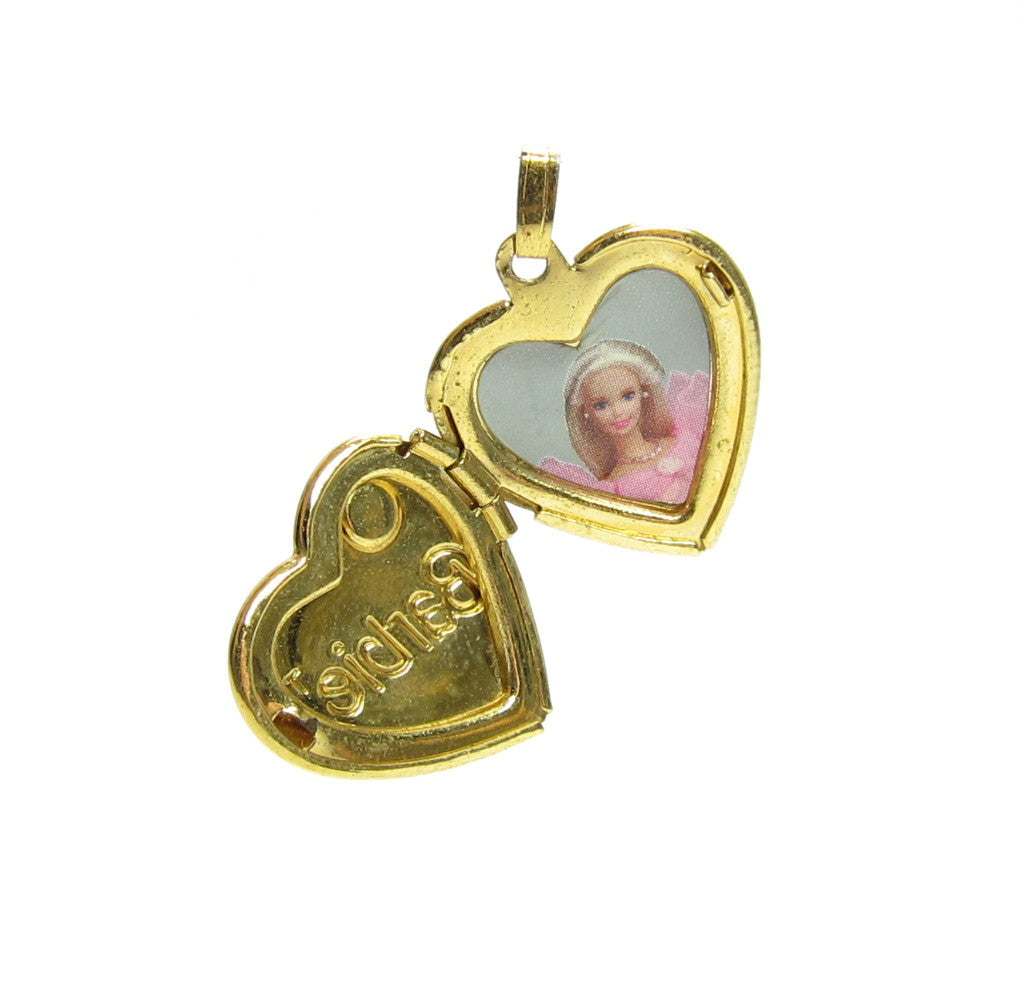 Gold Barbie Girl Heart Charm