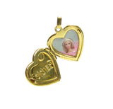 Gold heart Barbie locket pendant with pink rhinestone