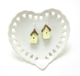 Bird House Earrings on Sterling Silver Wires