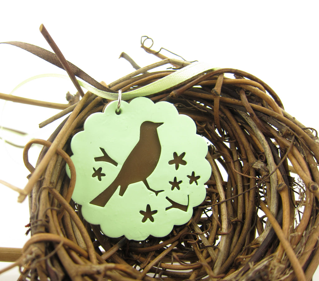 Bird Necklace Women's Pastel Polymer Clay Robin Pendant