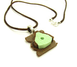 Necklace with Green Bird House Pendant