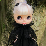 Blythe doll Halloween costume spider web cape