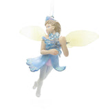 Faerie Candessa vintage 2001 Hallmark Frostlight Faeries fiber-optic fairy ornament with blue beaded snowflake