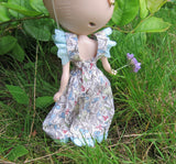 Blythe doll dress with open back and snap fastener