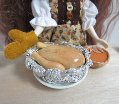 Blythe doll miniature Thanksgiving turkey