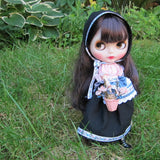 Black, pink and blue folk costume for Blythe
