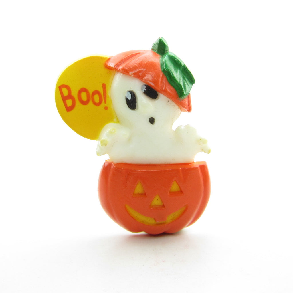 Boo Ghost in Jack-o'-lantern Pin Vintage Hallmark Halloween Lapel