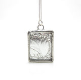 Silver Frost Textured Stained Glass Bridesmaid Necklace