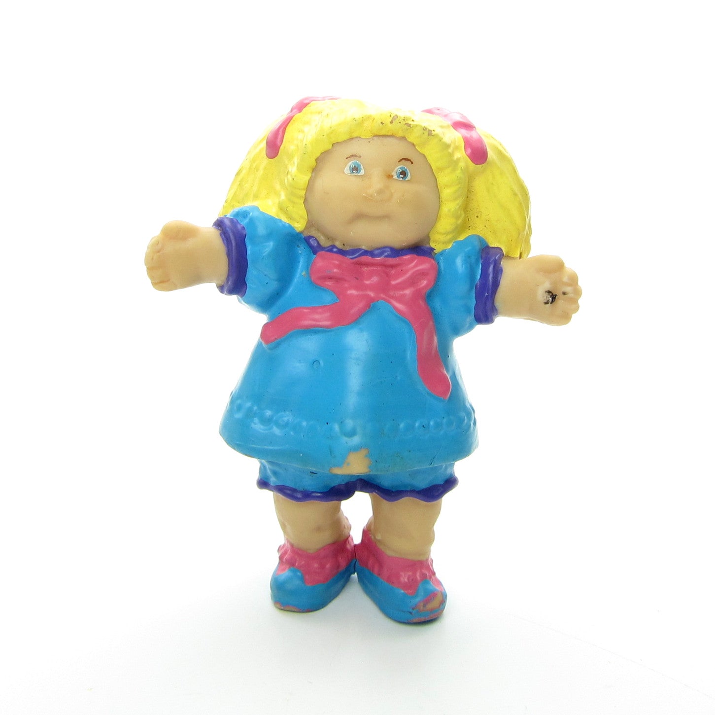 cabbage patch doll blue dress CPW1361-Blue & Green Floral Eyelet Dress Cabbage Patch Kids