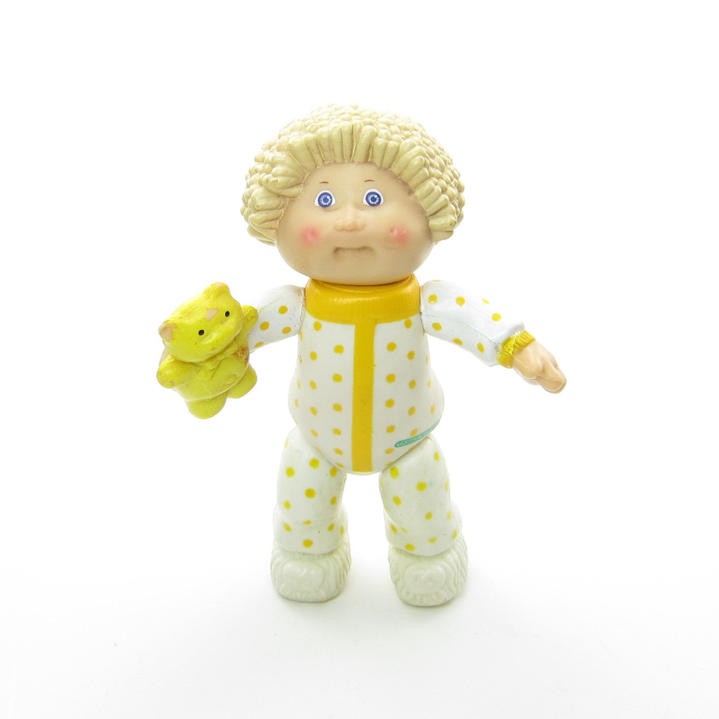 Cabbage Patch Kids boy in pajamas with teddy bear poseable figure