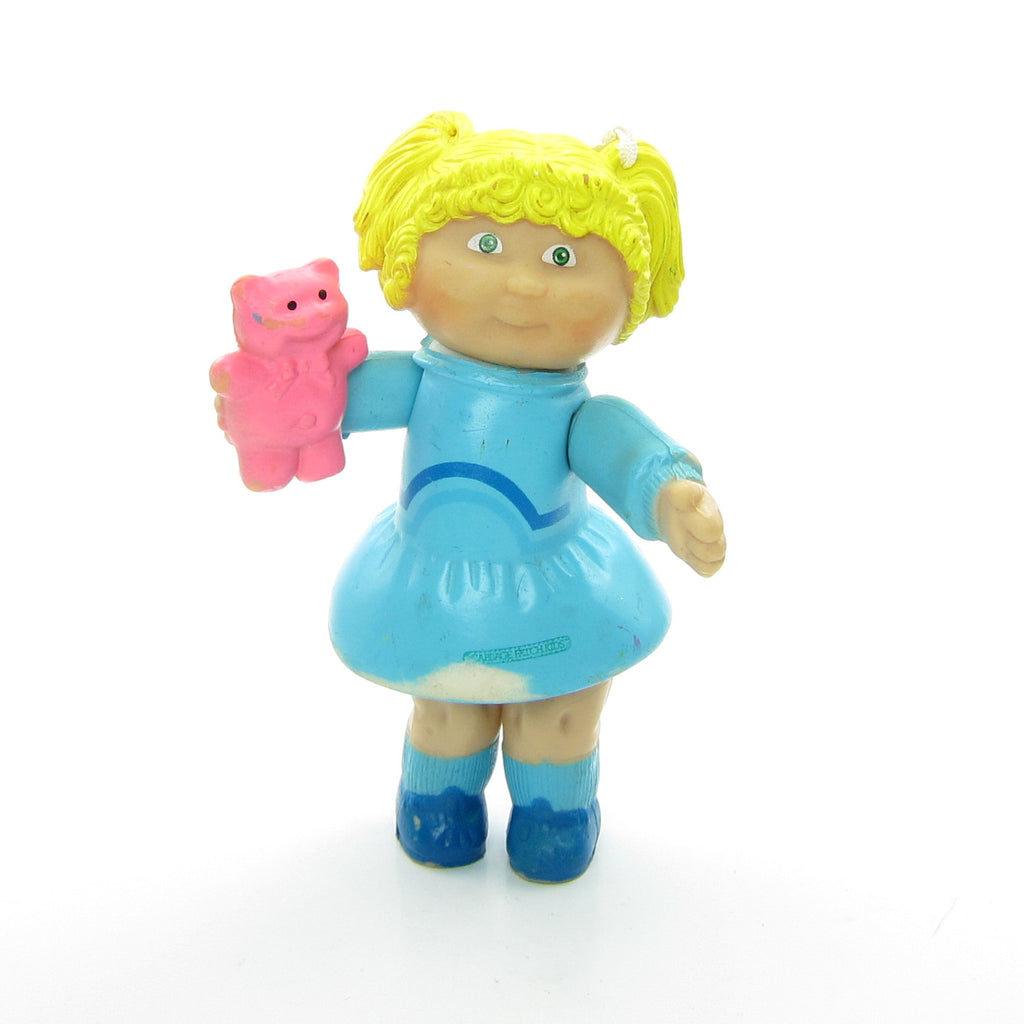 Girl with Blonde Pigtails & Blue Dress Vintage Cabbage Patch Kids Poseable Figure