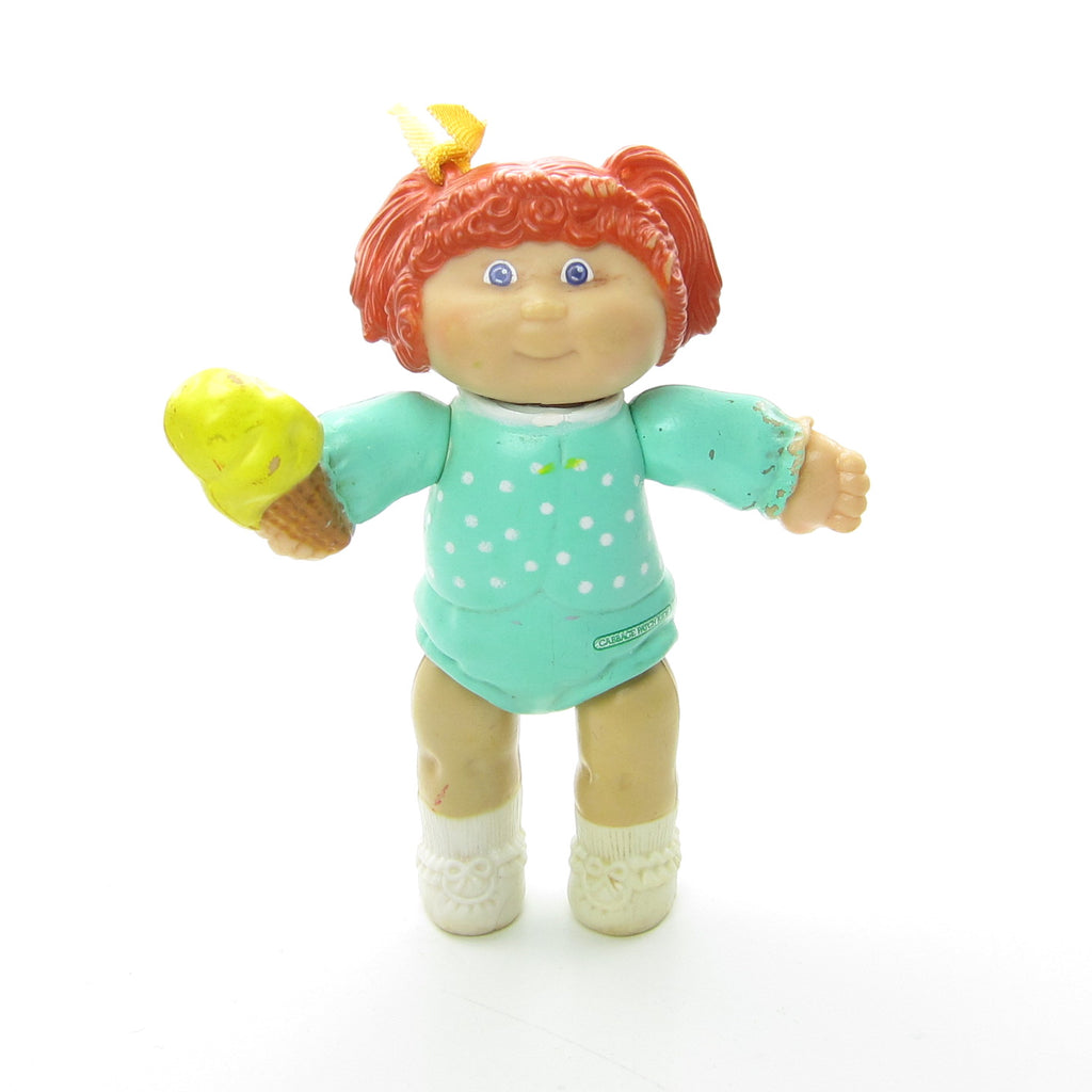 Girl with Red Pigtails & Aqua Outfit Ice Cream Cone Vintage Cabbage Patch Kids Poseable Figure
