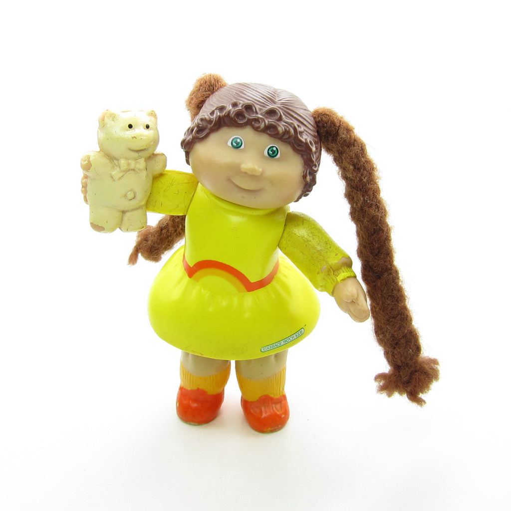 Girl with Brown Braids & Yellow Dress Vintage Cabbage Patch Kids Poseable Figure