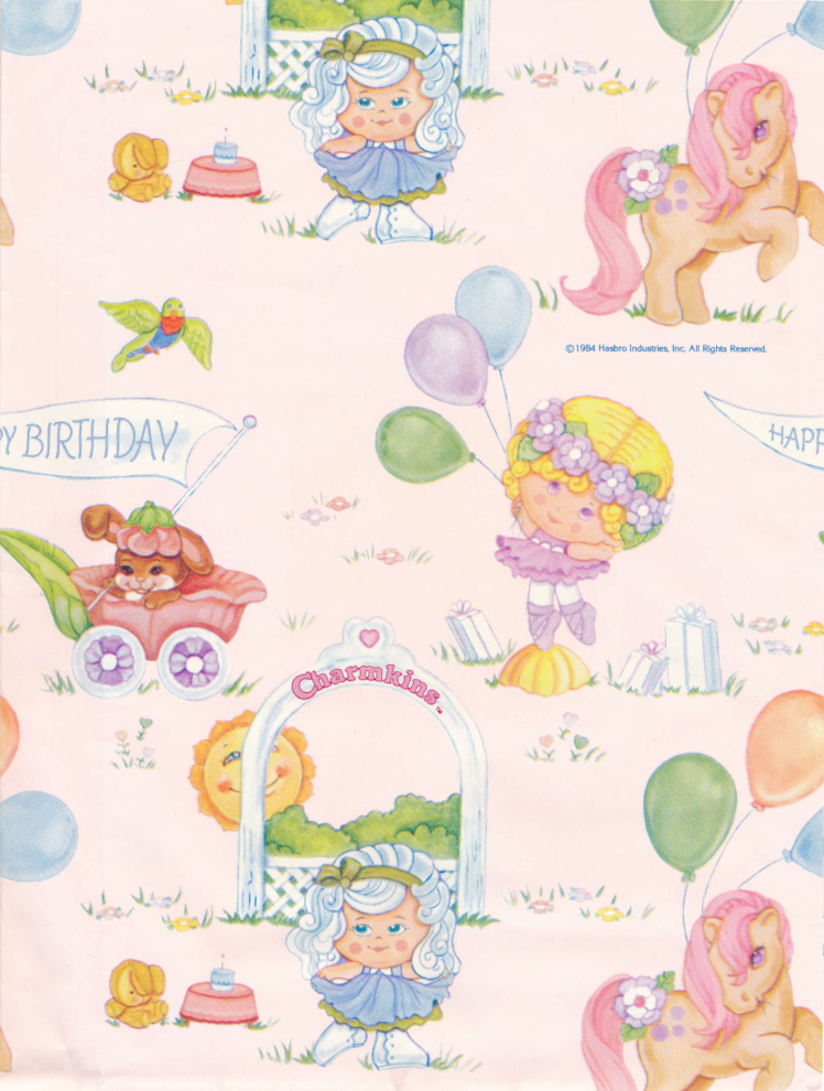 Charmkins Happy Birthday Wrapping Paper - 1 Sheet of Gift Wrap