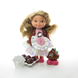 Chocolottie Cherry Merry Muffin doll with cupcakes, comb, and flavor friend