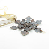 Copper snowflake necklace with large metal pendant