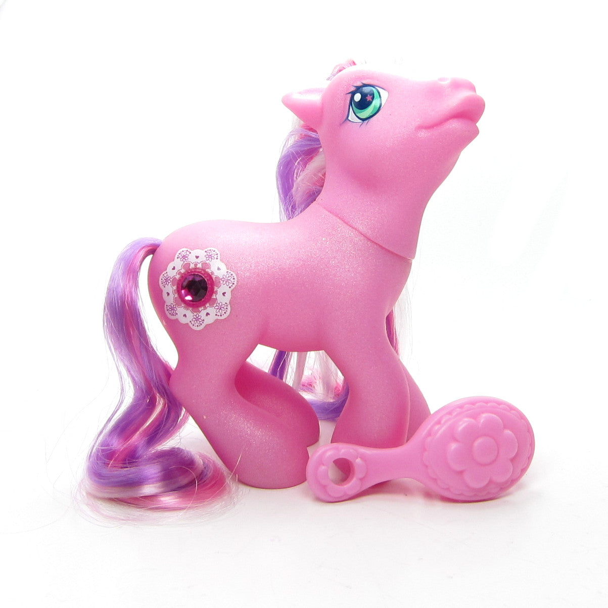 Crystal Lace My Little Pony G3 Jewel Ponies with flower brush