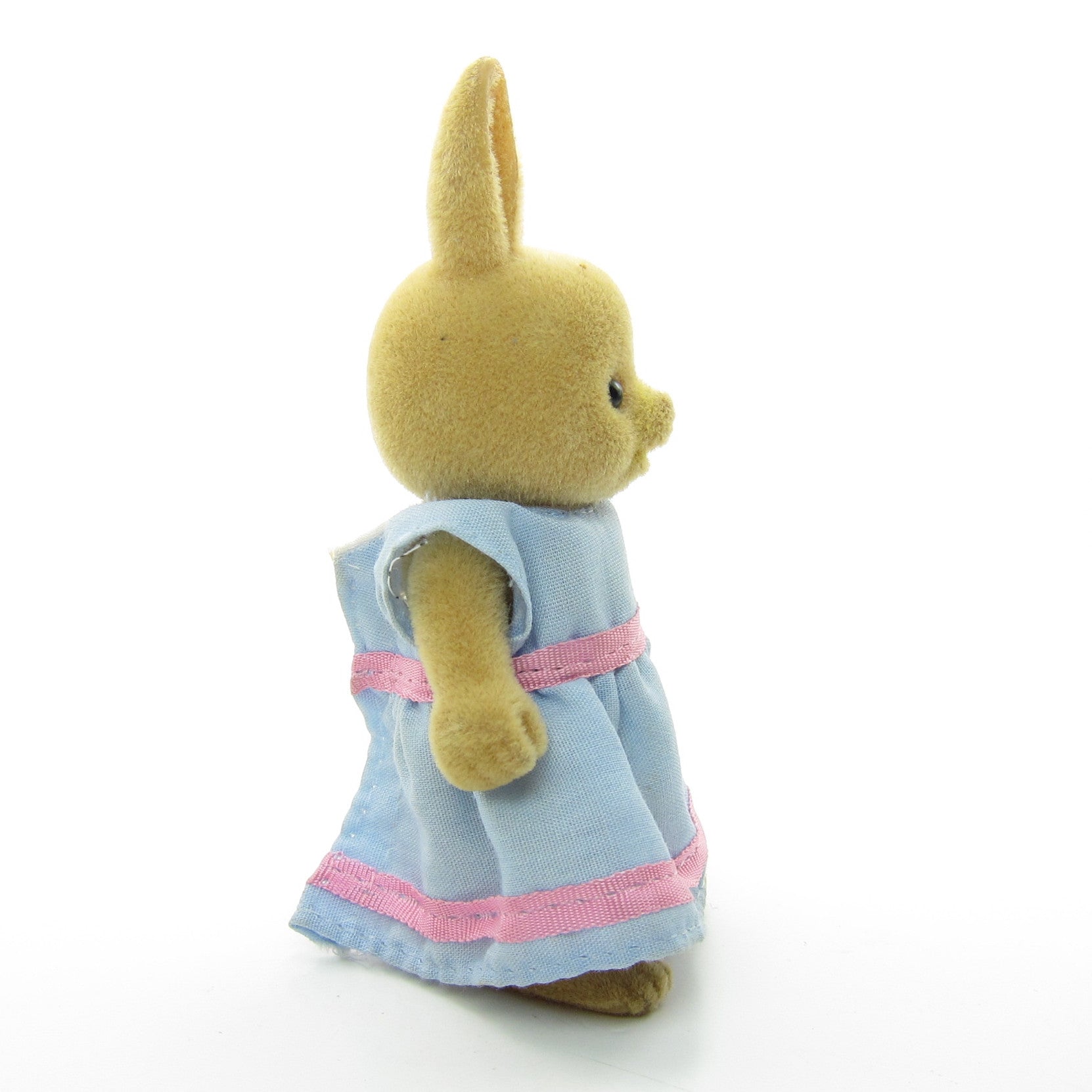 Maple Town Rachel Rabbit Flocked Bunny Figure with Blue Dress | Brown ...