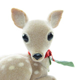 Gentle Fawn flocked deer Christmas ornament