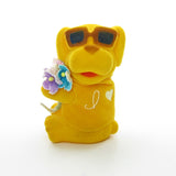 Flocked dog clip-on toy with sunglasses