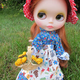 Flower gathering basket for Blythe and Pullip dolls