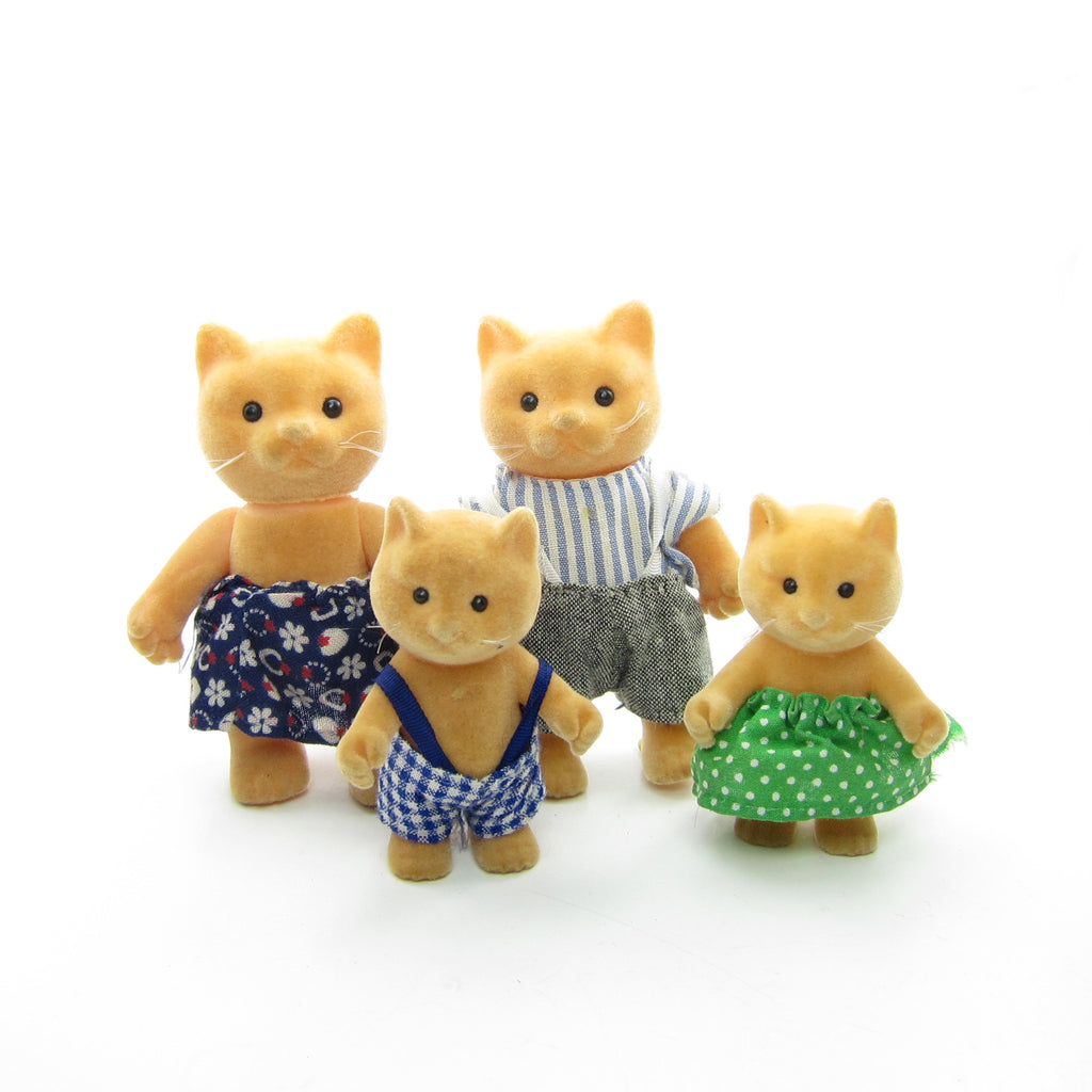 Forest Families Cat Family Vintage Flocked Toys