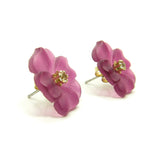 Vintage Avon frosted floral pansy flower convertible earrings