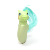Green baby sea pony with blue hair