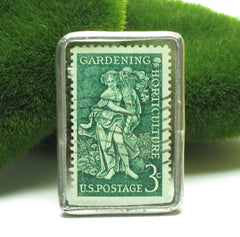 Gardening & Horticulture postage stamp pin brooch