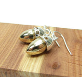 Acorn earrings with rhinestones