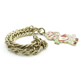 Gold chain bracelet with Strawberry Shortcake charm