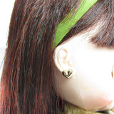 Gold heart earrings on Blythe Red Delicious doll