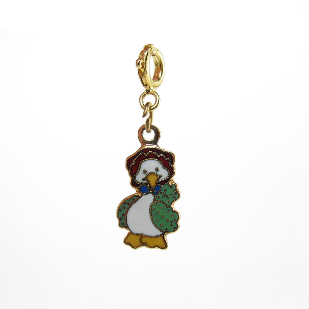 Gooseberry Strawberry Shortcake Gold Enamel Charm for Bracelet