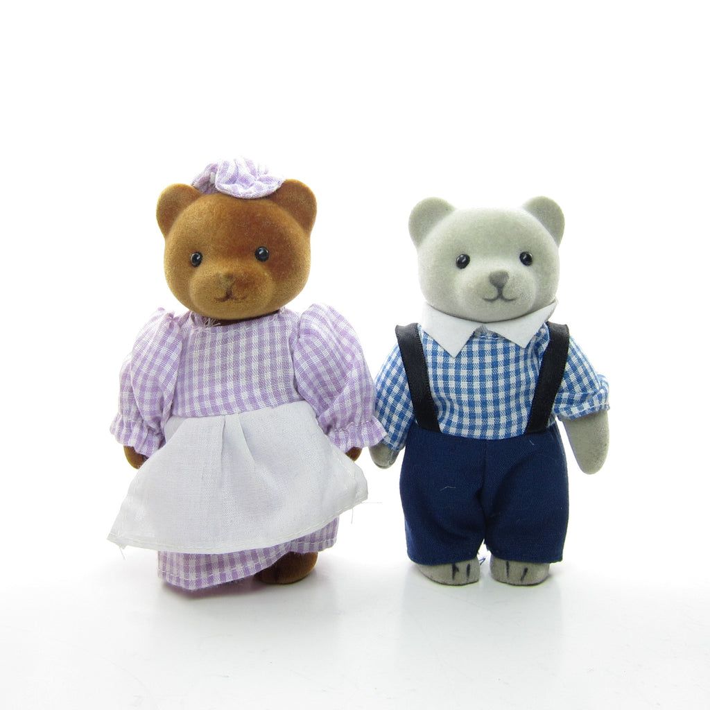 Grandma & Grandpa Bear Figures Flocked Bears from Teddy Bear Story