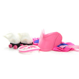 Roller skates, headband, saddle, saddle blanket