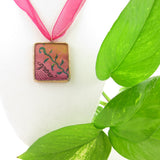Copper Necklace with Watercolor Art