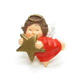 Hallmark angel pin with red dress and star