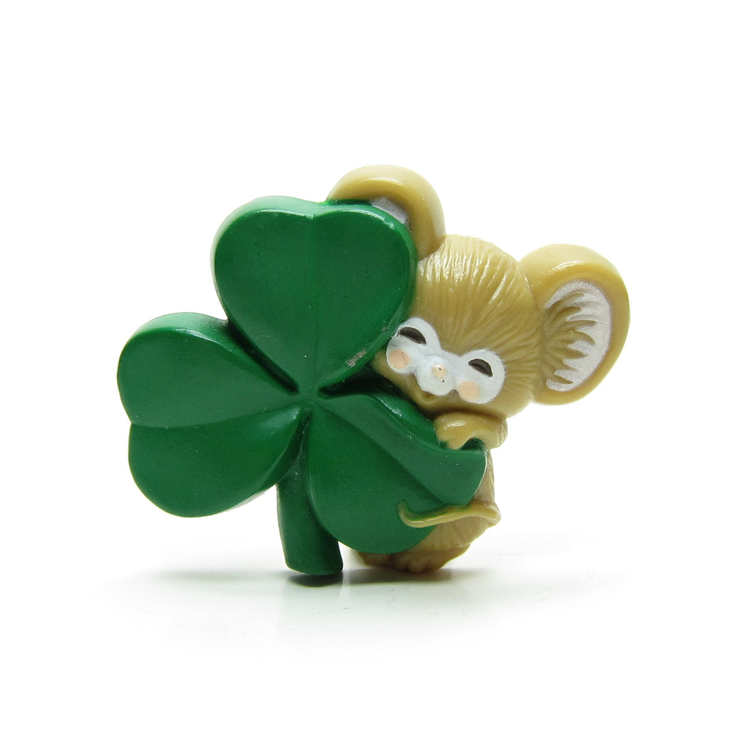 Mouse with Shamrock Pin St. Patrick's Day Vintage Hallmark Lapel