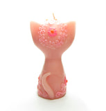 Retro 1969 Hallmark pink figural cat candle